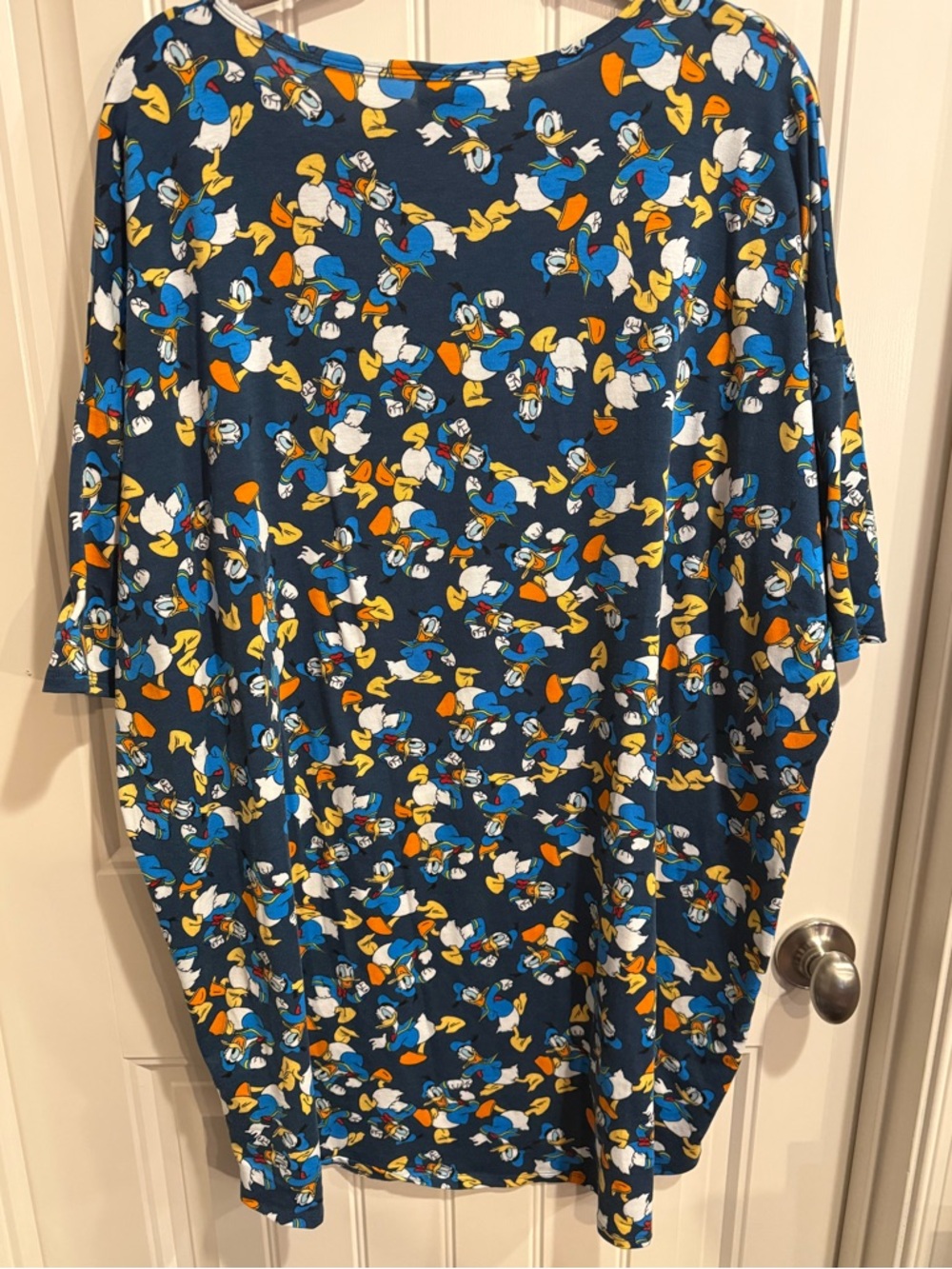 LuLaRoe Navy Donald Duck Print Tunic with Blue, Yellow & White